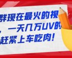 淘宝店群现在最火的视频玩法,一天几万UV的玩法,赶紧上车吃肉-第一资源库