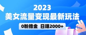 2023美女流量变现最新玩法,0粉撸金,日赚2000+,实测日引流300+-第一资源库