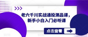 老六千川实战通投测品课,新手小白入门必听课-第一资源库