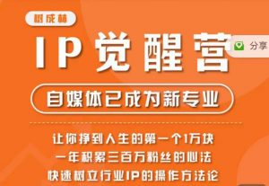 树成林·IP觉醒营，快速树立行业IP的操作方法论，让你赚到人生的第一个1万块-第一资源库