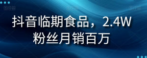 抖音临期食品项目，2.4W粉丝月销百万【揭秘】-第一资源库