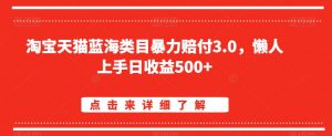 淘宝天猫蓝海类目暴力赔付3.0,懒人上手日收益500+【仅揭秘】-第一资源库