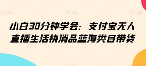 小白30分钟学会:支付宝无人直播生活快消品蓝海类目带货【揭秘】-第一资源库