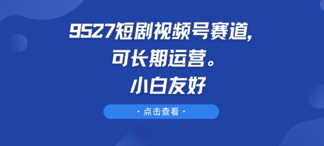 9527短剧视频号赛道，可长期运营，小白友好【揭秘】-第一资源库