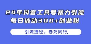 24年抖音工具号暴力引流，每日被动300+创业粉，创业粉捷径，卷死同行【揭秘】-第一资源库