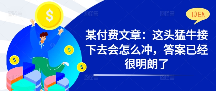 某付费文章：这头猛牛接下去会怎么冲，答案已经很明朗了 !-第一资源库