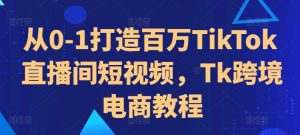 从0-1打造百万TikTok直播间短视频，Tk跨境电商教程-第一资源库