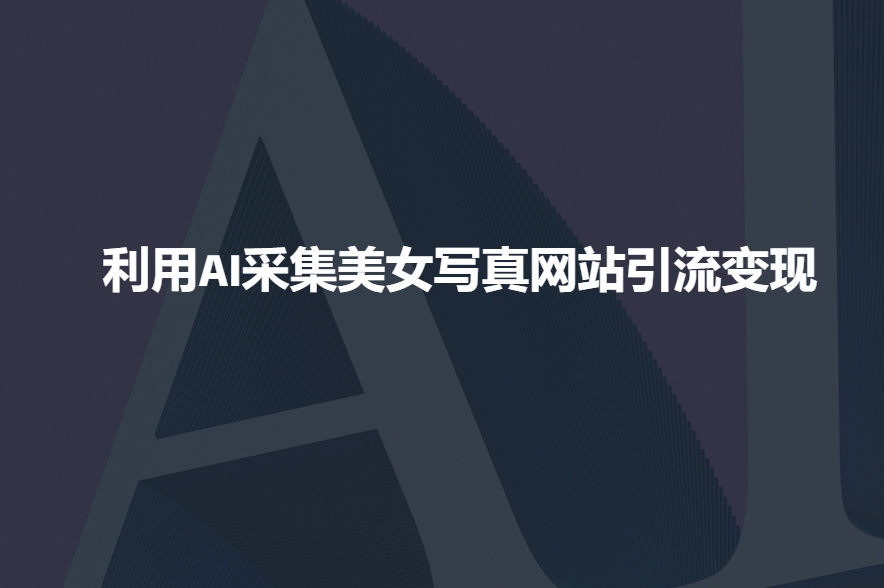 利用AI采集美女写真网站引流变现，引流嘎嘎的-第一资源库