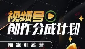 视频号创作分成计划陪跑训练营,手把手教会你如何制作视频,细水长流型项目-第一资源库