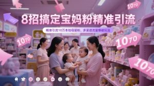 8招搞定宝妈粉精准引流,精准引流10万本地母婴粉,多渠道流量爆破玩法-第一资源库