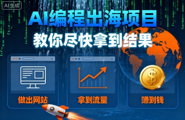 AI编程出海项目，教你尽快拿到结果-做出网站、拿到流量、賺到钱-第一资源库
